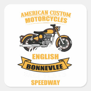 American Custom Motorrad Bonneville Speedway Quadratischer Aufkleber