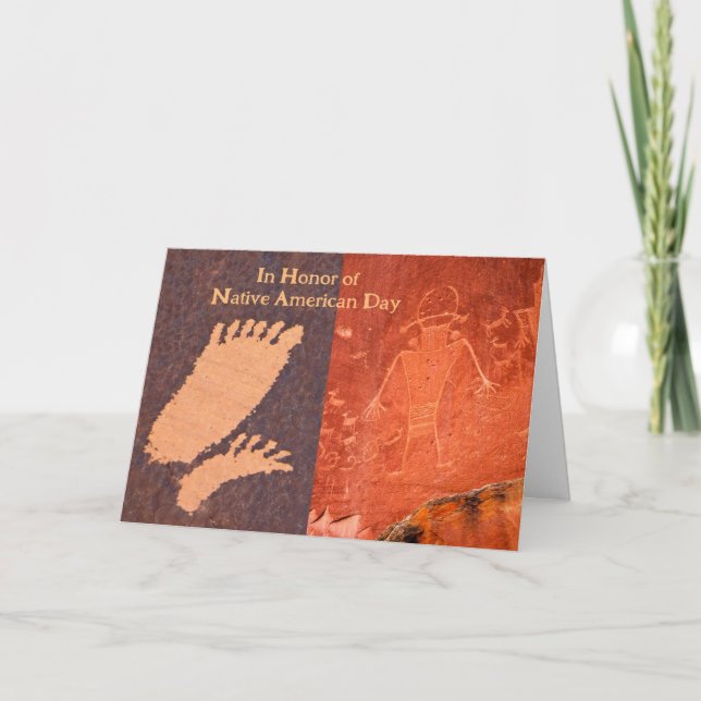 American Day Petroglyphs Feet und Abbildung Karte (Vorderseite)