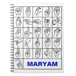 American Deaf Sign Language, ASL Alphabet Notizblock