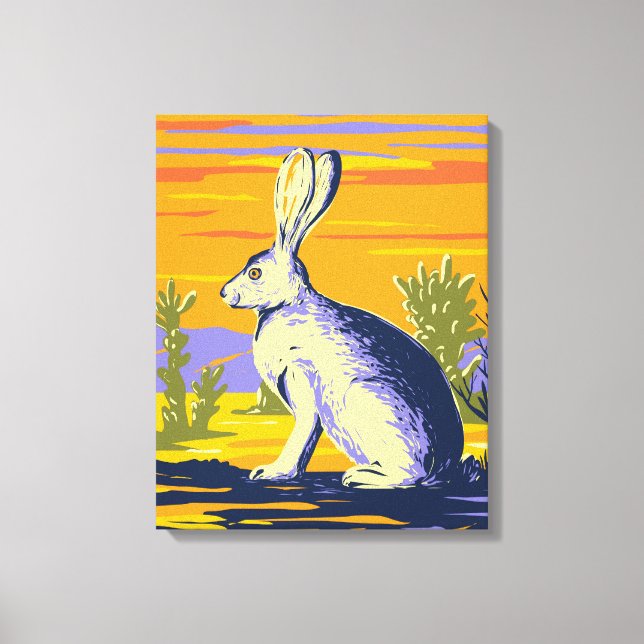 American Desert Hare Leinwanddruck (Vorderseite)