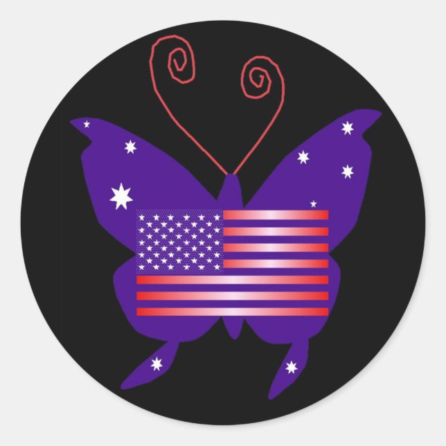 American Diva Butterfly Runder Aufkleber (Vorderseite)