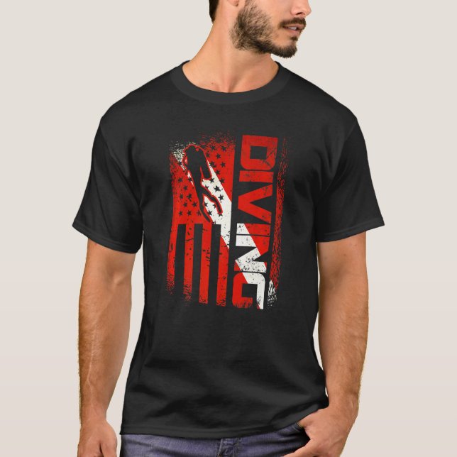 American Diver Down Flag UG Flag Dive T-Shirt (Vorderseite)