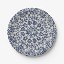 American Doily & Lace, 12, Blue On Cream