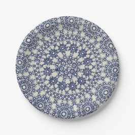 American Doily & Lace, 12, Blue On Cream Pappteller