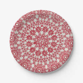 American Doily & Lace, 12, Cream on Blue Pappteller