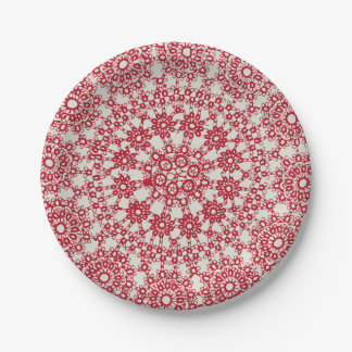 American Doily & Lace, 12, Cream on Blue Pappteller