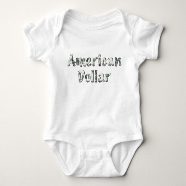 American Dollar Money Typography – Cute Baby Strampler (Vorderseite)
