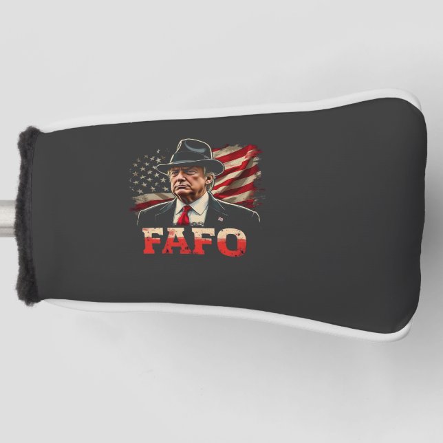 American Donald Trump FAFO USA Flag Patriotic Golf Headcover (Vorderseite)