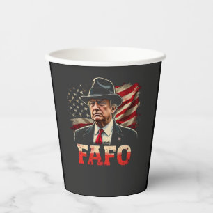 American Donald Trump FAFO USA Flag Patriotic Pappbecher