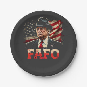 American Donald Trump FAFO USA Flag Patriotic Pappteller