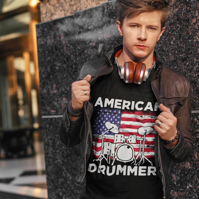 American Drummer Funny Musician vintage T-Shirt (Von Creator hochgeladen)