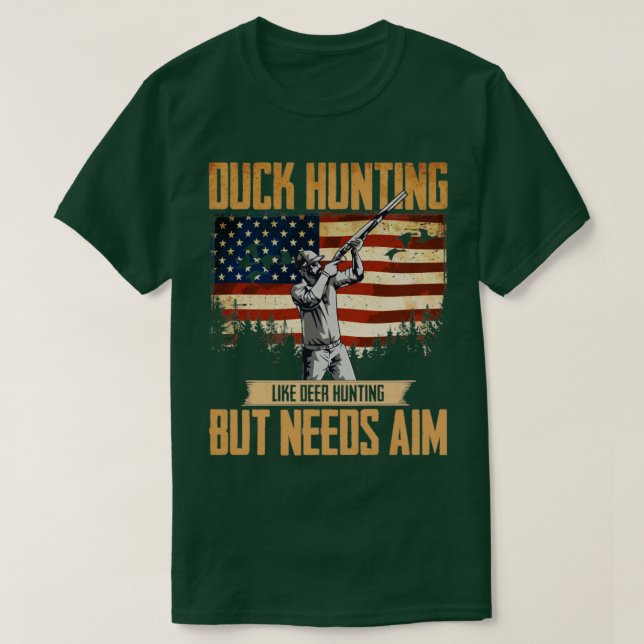 American Duck Hunter Duck Jagd braucht Aim USA T-Shirt (Design vorne)