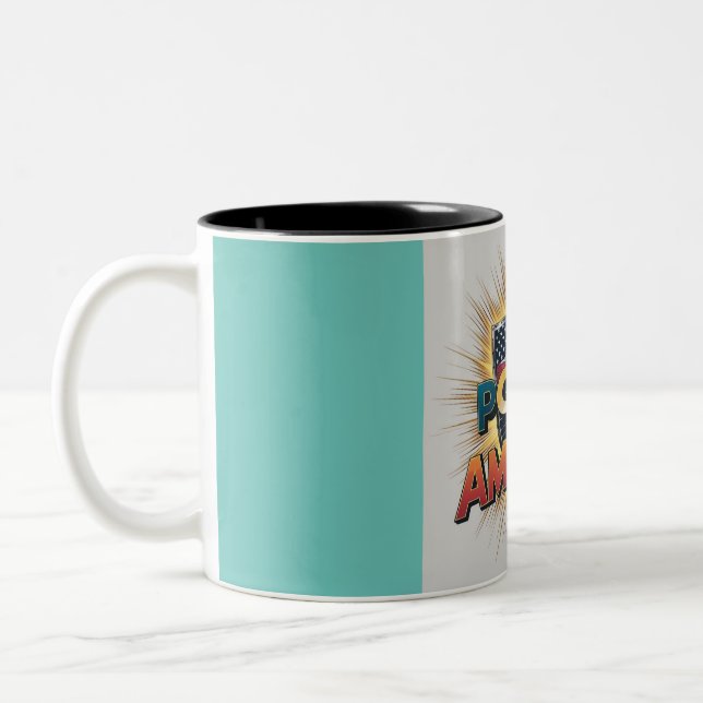 "American Dynamo Tasse" Zweifarbige Tasse (Links)