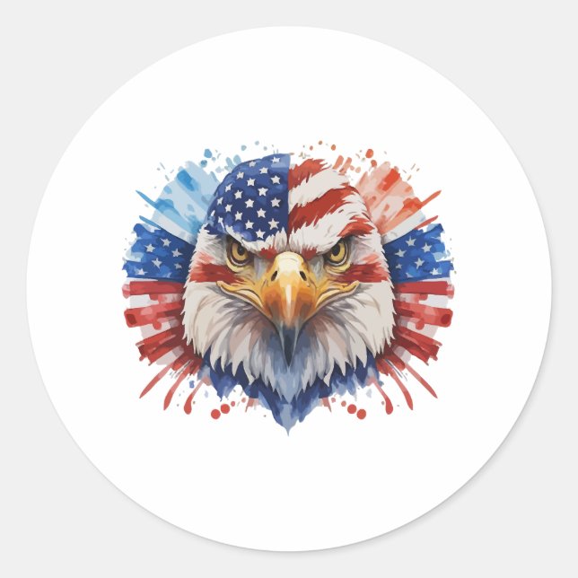 American Eagle Bald Eagle Runder Aufkleber (Vorderseite)