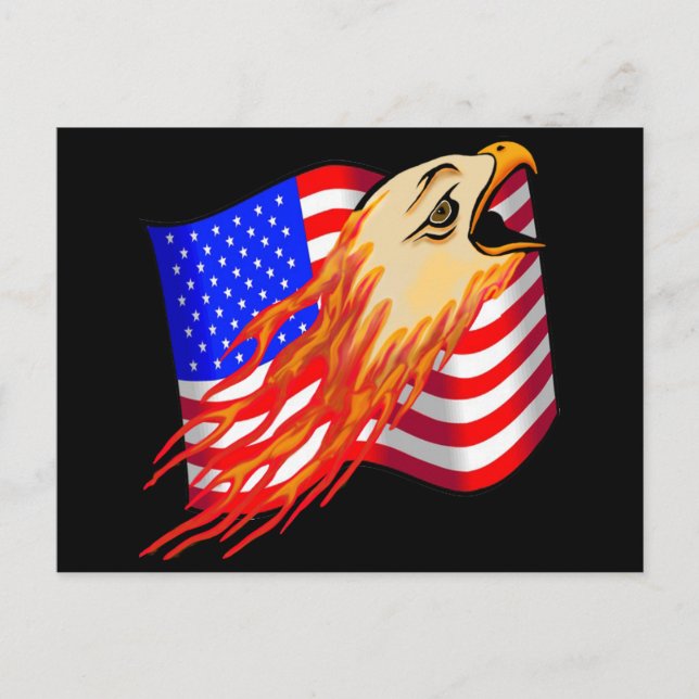 American Eagle Biker T Shirts Geschenke Postkarte (Vorderseite)