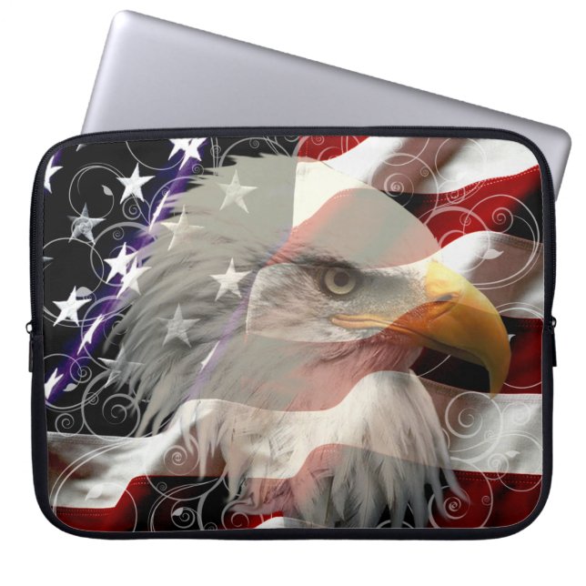 American Eagle Flag Laptop Sleeve (Vorderseite)