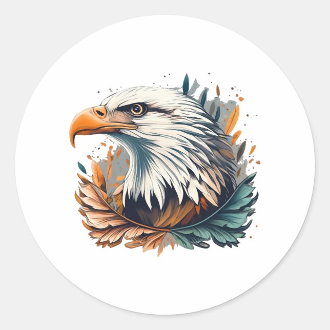 American Eagle Graphic Runder Aufkleber (Vorderseite)