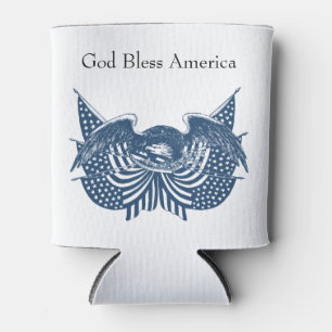 American Eagle Guarding USA Patriotic Flag Banner Dosenkühler