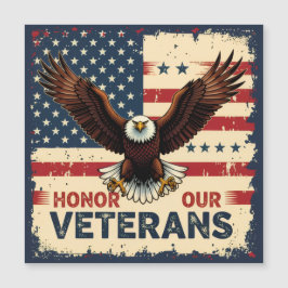 American Eagle Honor Our Veterans Square Magnet