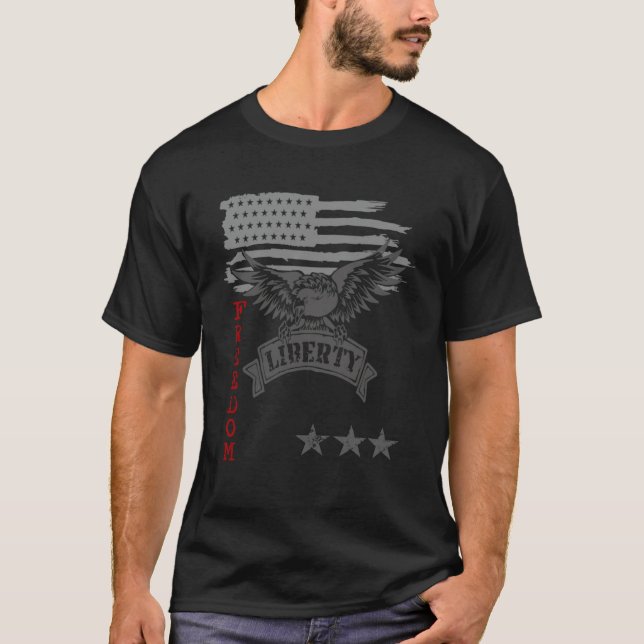 American Eagle Liberty Freedom Patriot Justice for T-Shirt (Vorderseite)