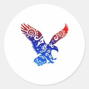 American Eagle Maori Style Tribal Tattoo Geschenki Runder Aufkleber