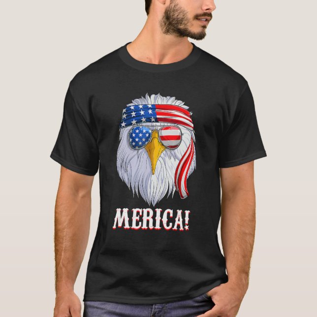 American Eagle Merica Men Usa Flaggenpatrioti T-Shirt (Vorderseite)