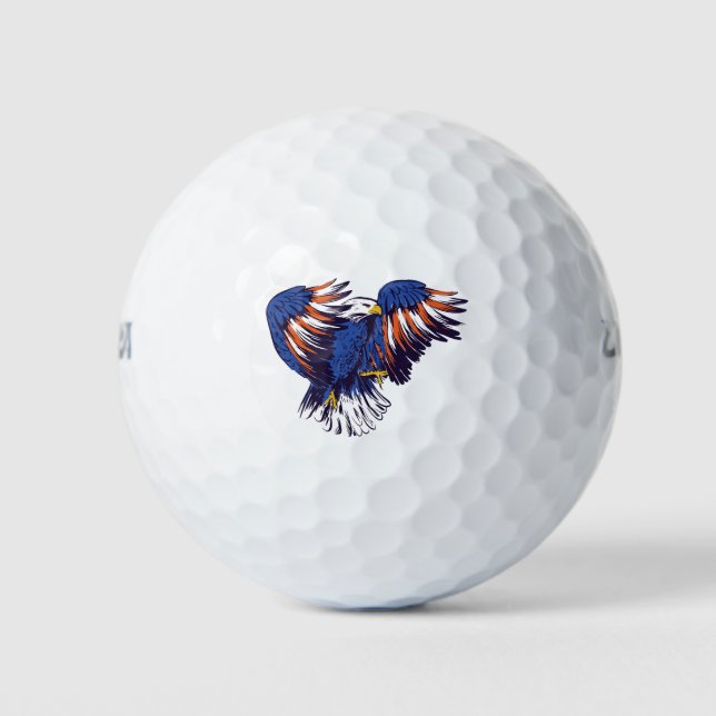 American Eagle mit den USA Flag Colors Golfball (Vorderseite)