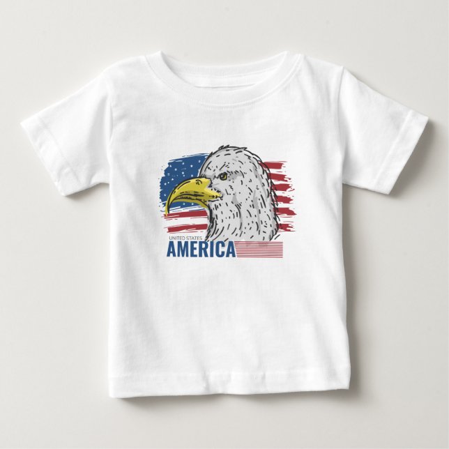 American Eagle mit Flag T - Shirt Baby (Vorderseite)