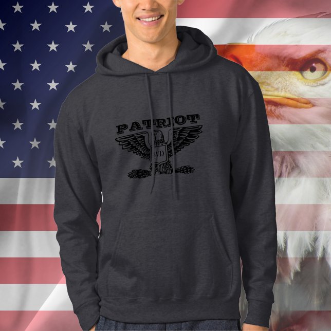 American Eagle Patriot, Monogram Men Hoodie (American Eagle Patriot, Monogram Men's Hoodie)