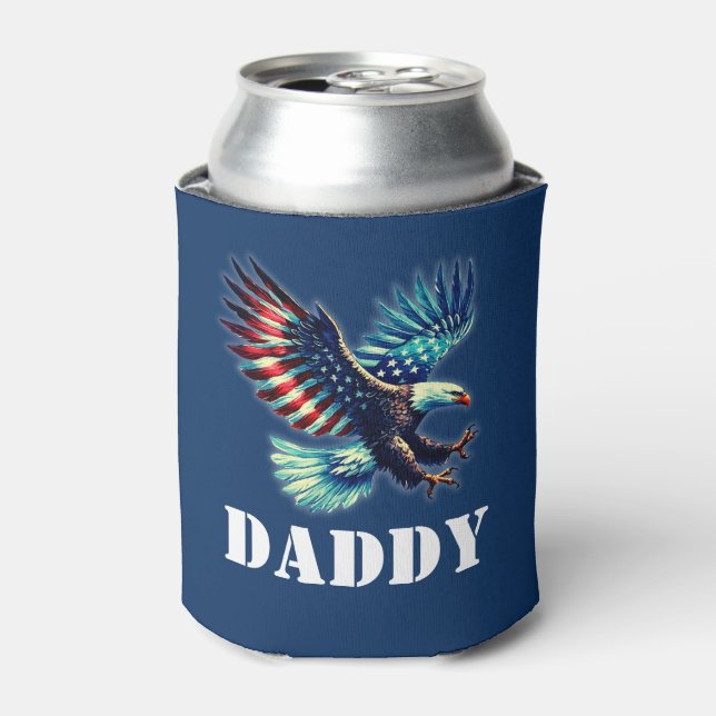 American Eagle Patriotic Flag Blau Dosenkühler (Kanne Vorderseite)