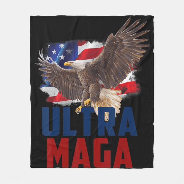 American Eagle Patriotic Vathers Day Ultra MAGA Fl Fleecedecke (Vorderseite)