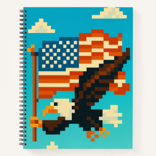 American Eagle Pixel Art Notebook Notizbuch