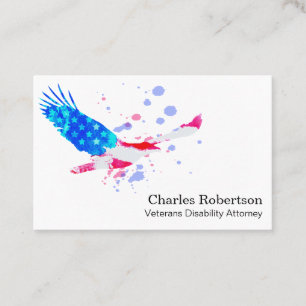 *~* American Eagle Red White and Blue USA Flag Visitenkarte