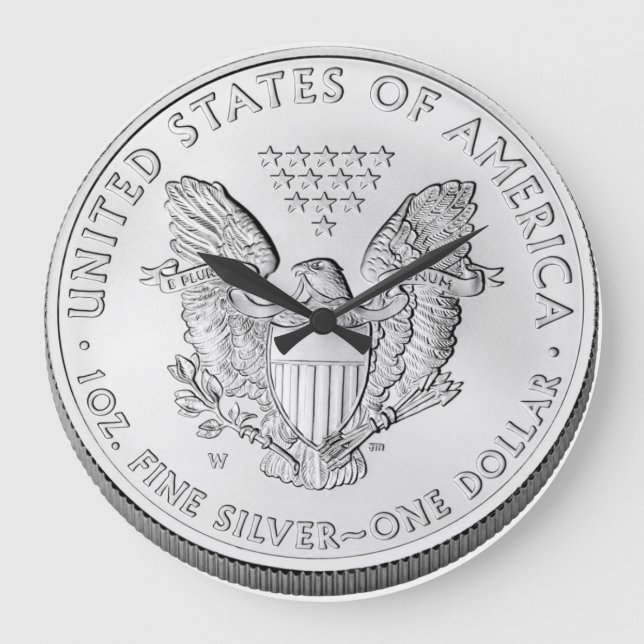 American Eagle Silver Unzirkulierende Münze Große Wanduhr (Vorderseite)