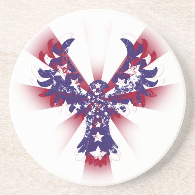 American Eagle Stars & Stripes Sandstein Untersetzer (Vorne)