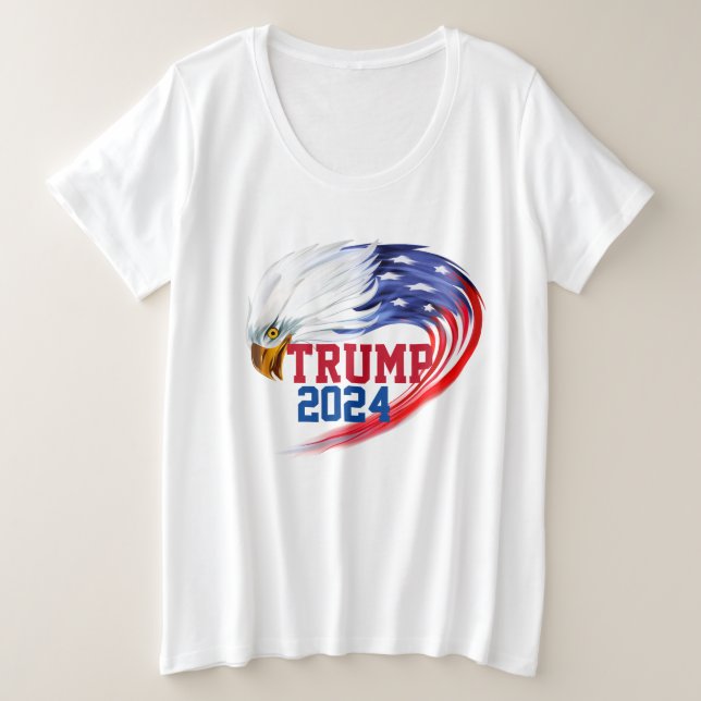 American Eagle Trump 2024 Frauen Große Größe T-Shirt (Design vorne)
