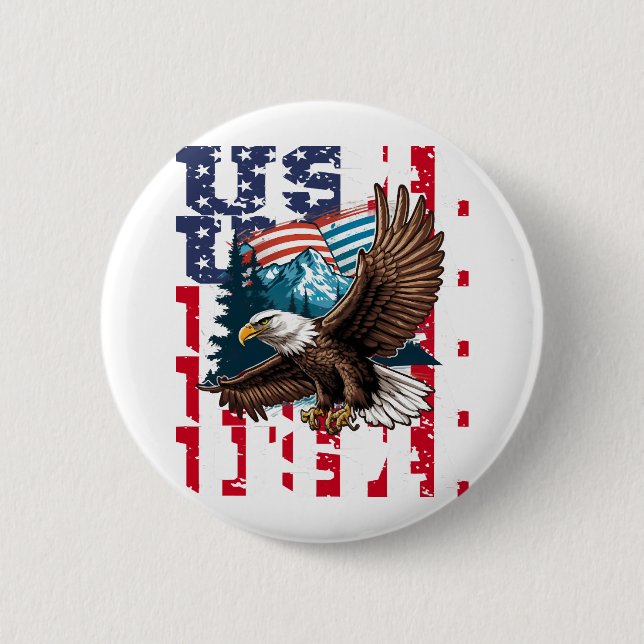 American Eagle USA Flag Eagle for a Patriots Button (Vorderseite)