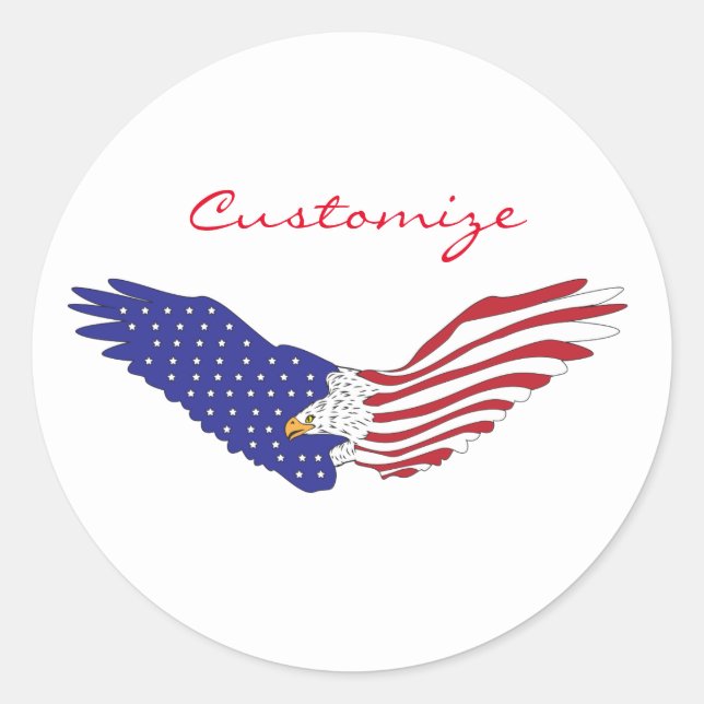 American Eagles Thunder_Cove Patriotic 4. Juli Runder Aufkleber (Vorderseite)