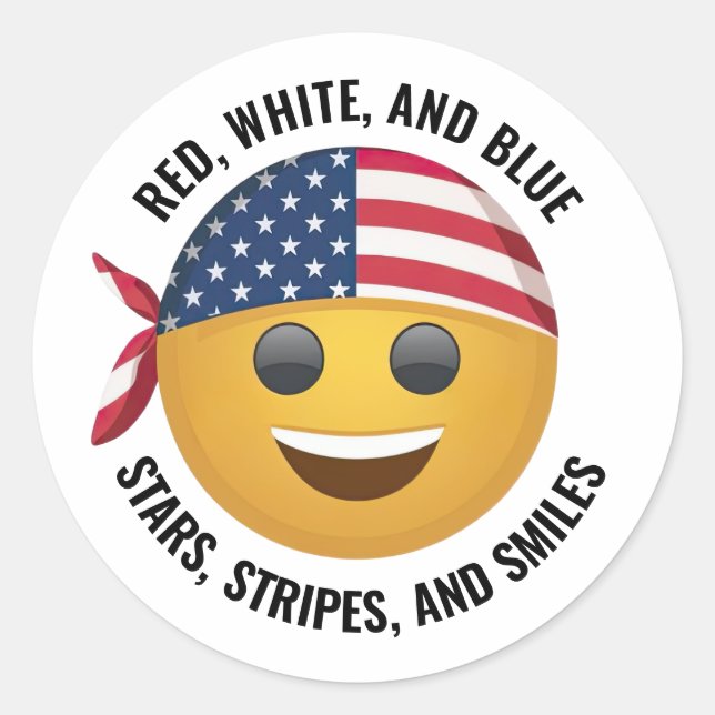 American Emoji Face Stickers (Vorderseite)