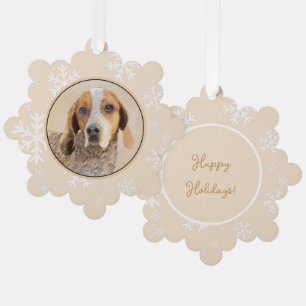 American English Coonhound Gemälde - Hundekunst Ornament Karte