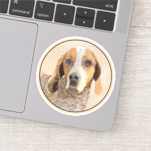 American English Coonhound Painting - Dog Art Aufkleber
