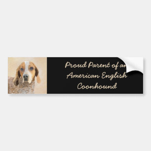American English Coonhound Painting - Dog Art Autoaufkleber