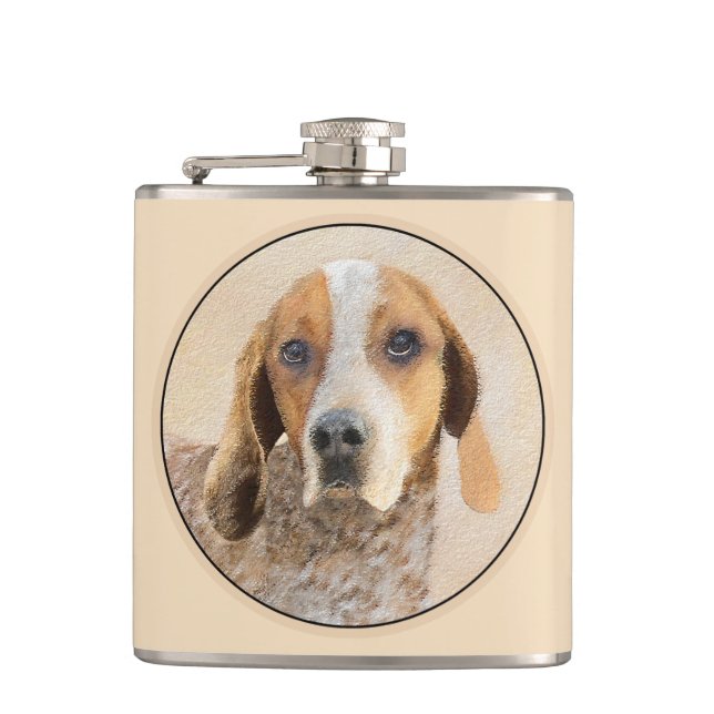 American English Coonhound Painting - Dog Art Flachmann (Vorderseite)