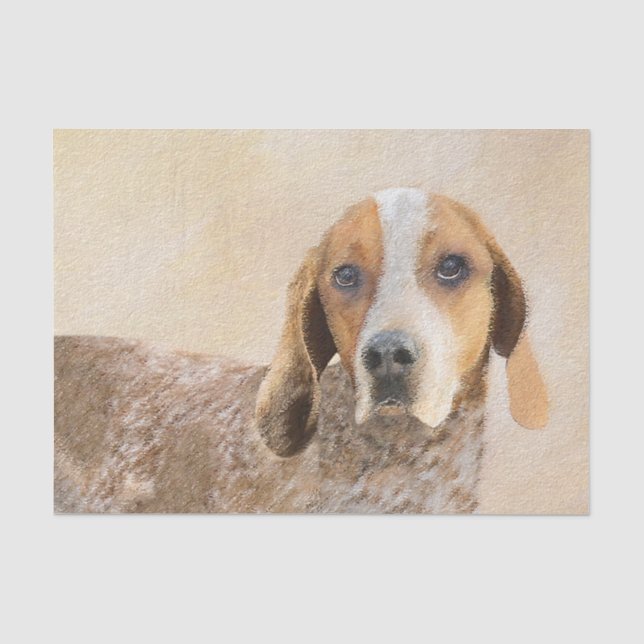 American English Coonhound Painting - Dog Art Seidenpapier (Vorderseite)