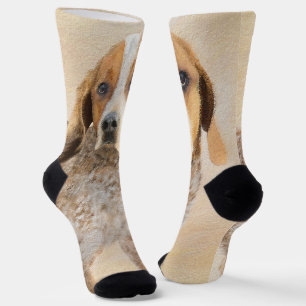 American English Coonhound Painting - Dog Art Socken