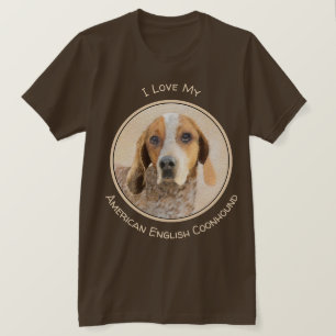 American English Coonhound Painting - Hundekunst T-Shirt