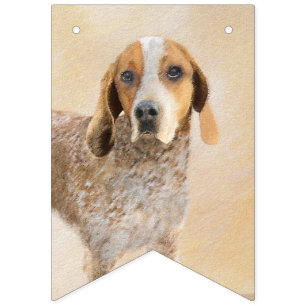 American English Coonhound Painting - Hundekunst Wimpelkette