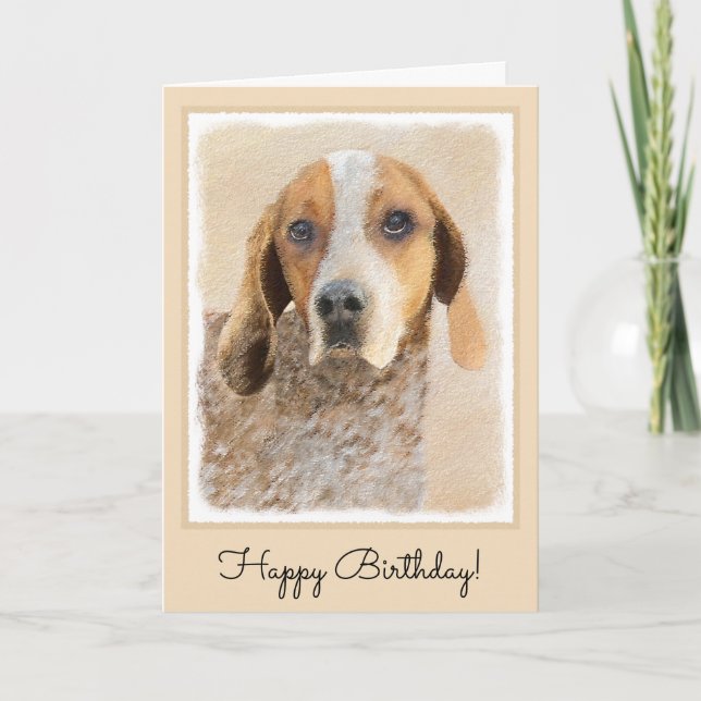 American English Coonhound Painting - Original Art Karte (Vorderseite)