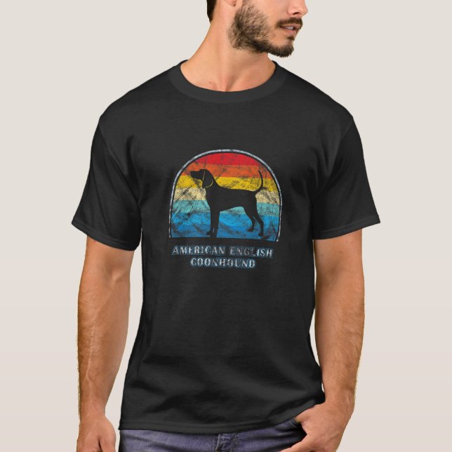 American English Coonhound Vintag Design Dog T-Shirt (Vorderseite)