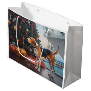 American English Foxhound Christmas Cruise Holiday Große Geschenktüte